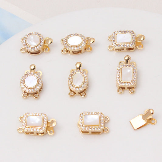 Double-Row Gold-Plated Shell Clasp