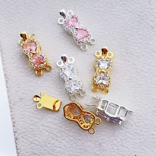 Peanut CZ Closure with Double Row