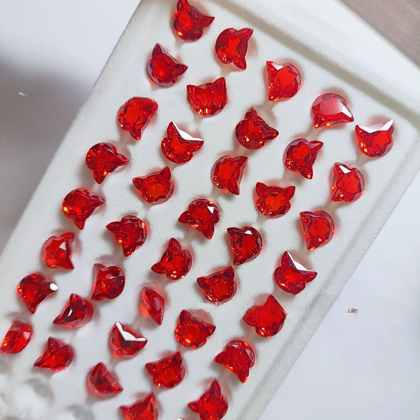 5A 7x8MM The Fortuna Cat Cut Loose CZ Stone - 2pcs