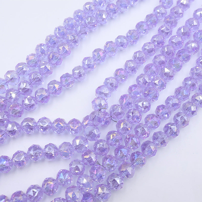 Premium 8mm Round Glossy Glass Beads - Transparent AB Series