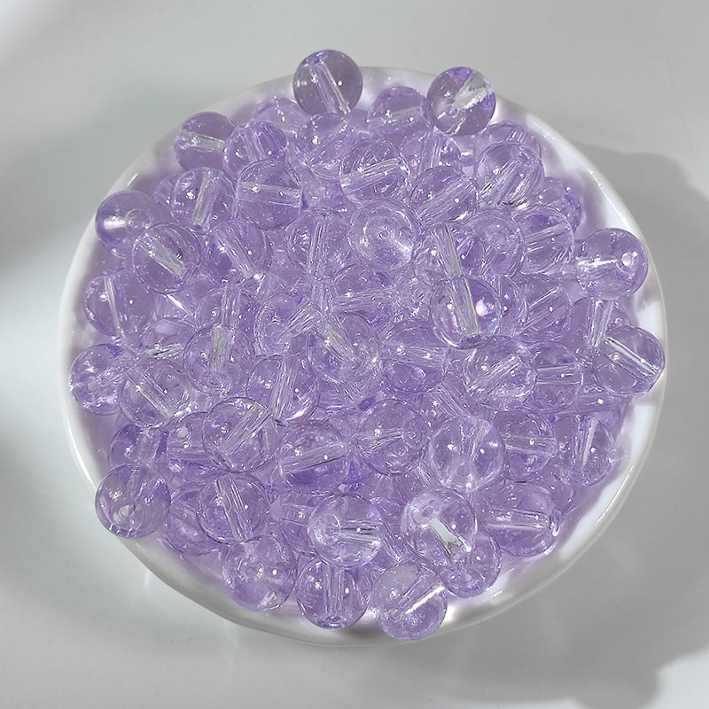 (100pcs)8MM Transparent Jelly Crystals Glass Beads