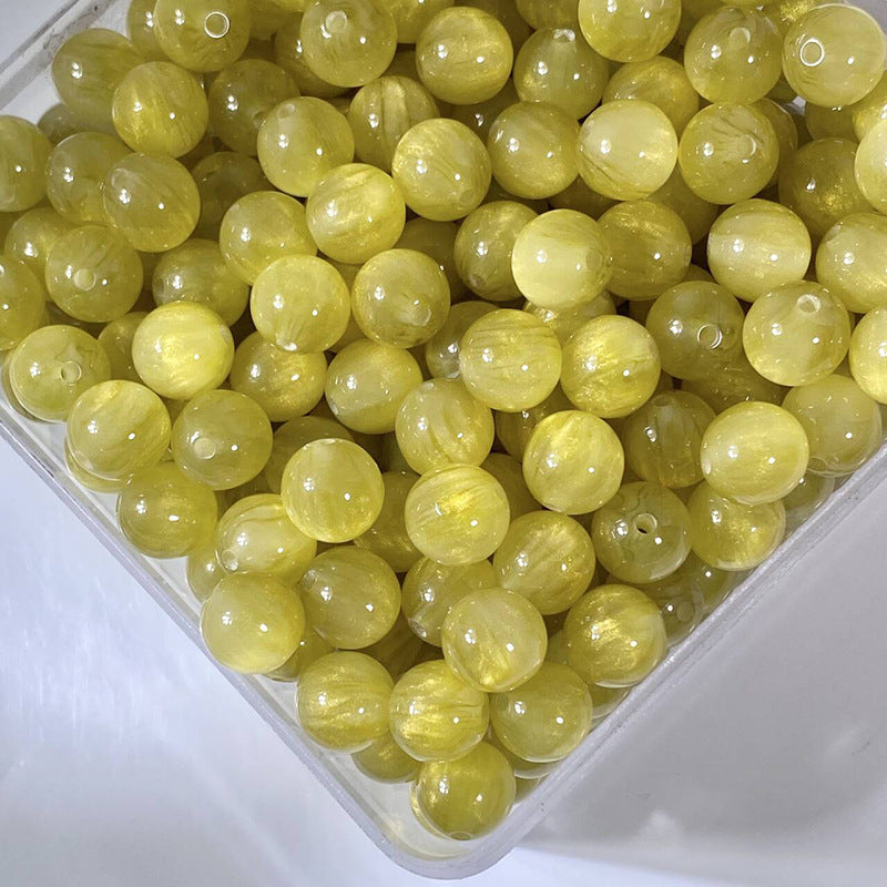 (50pcs)8/10/12/16MM Gilded Resin Beads- Oil-Painted Hues