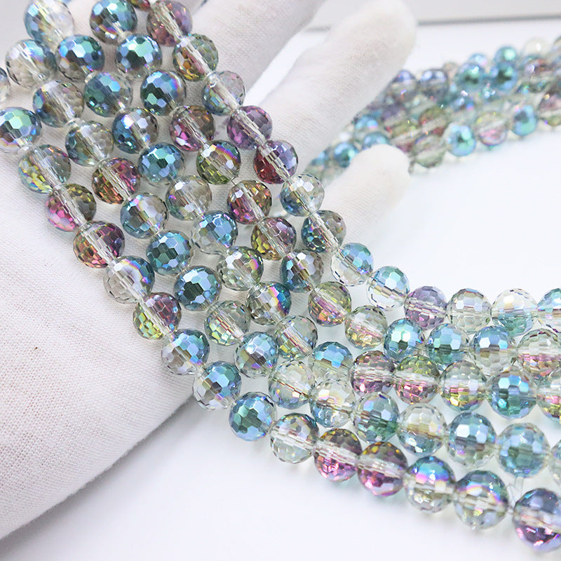 Premium 8MM Disco Round Beads - Half Crystal Series