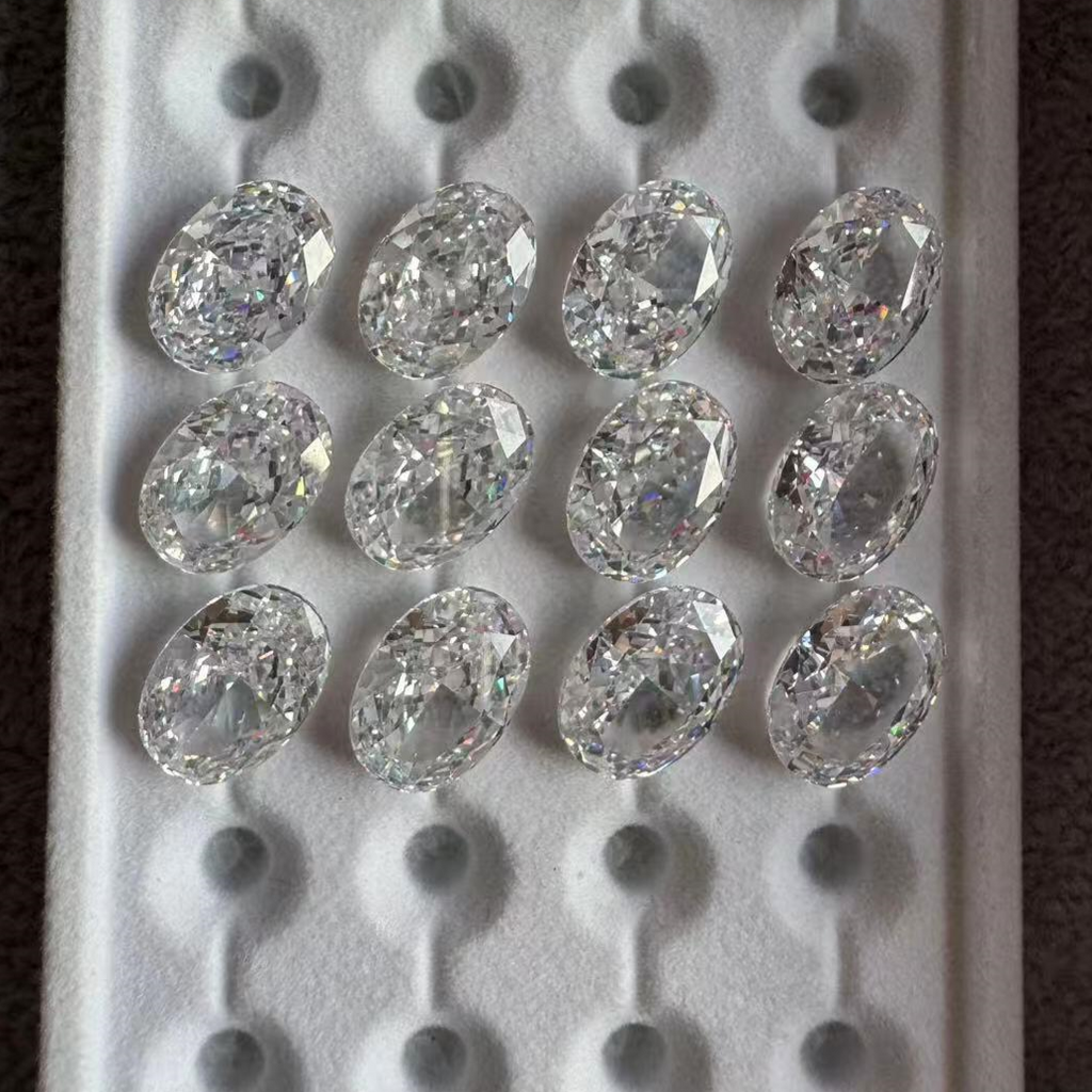 5A 4-16mm Oval Ice Flower Cut Loose CZ Stone - 1pcs