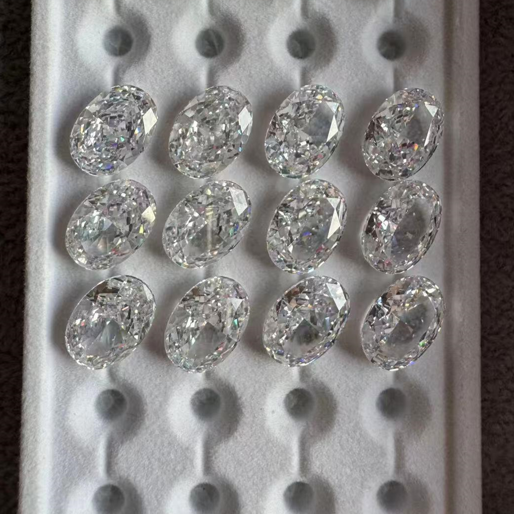 5A 4-16mm Oval Ice Flower Cut Loose CZ Stone - 1pcs