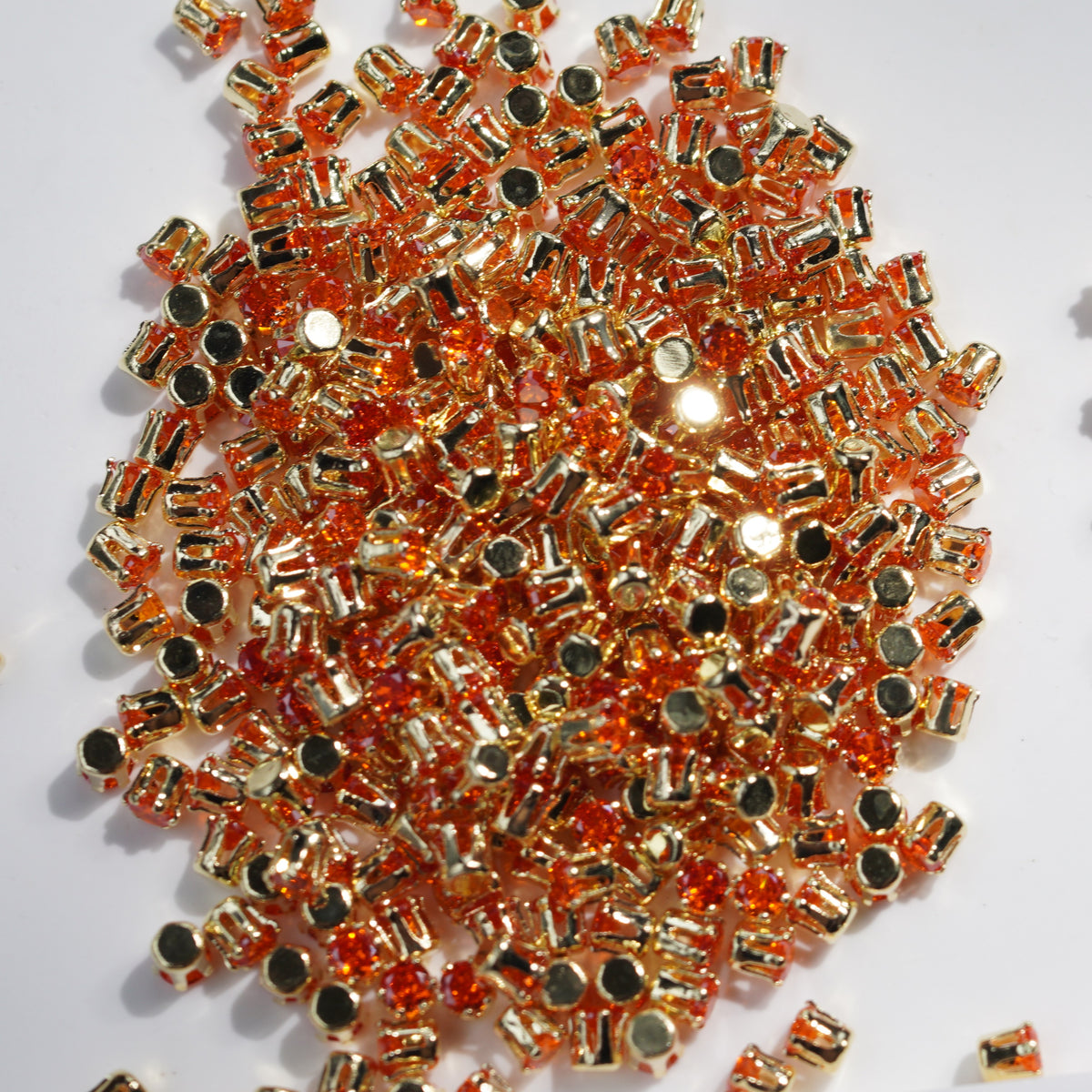 2mm 6-Prong Round Cubic Zirconia Claw Stones, 100pcs