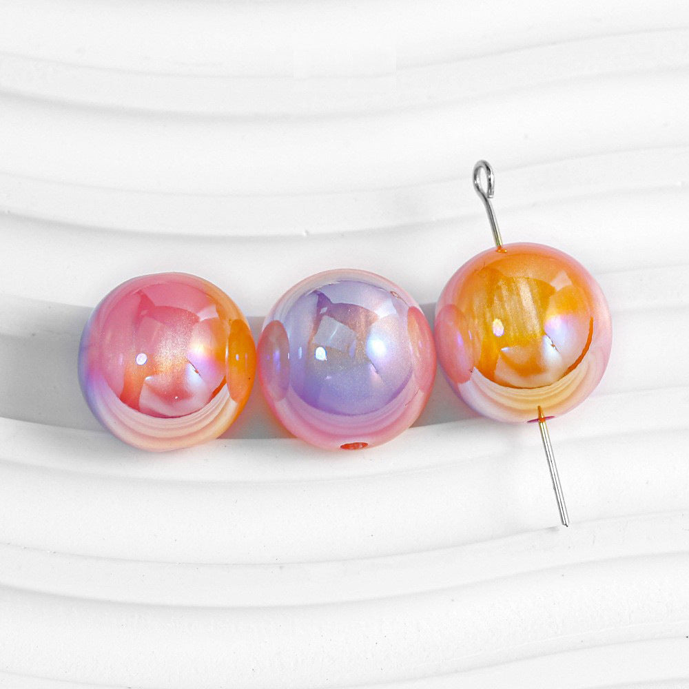 Round Beads - Tri-Color Cloudscape Series