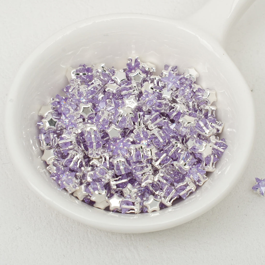 (50pcs)4mm Star Prong-Set CZ