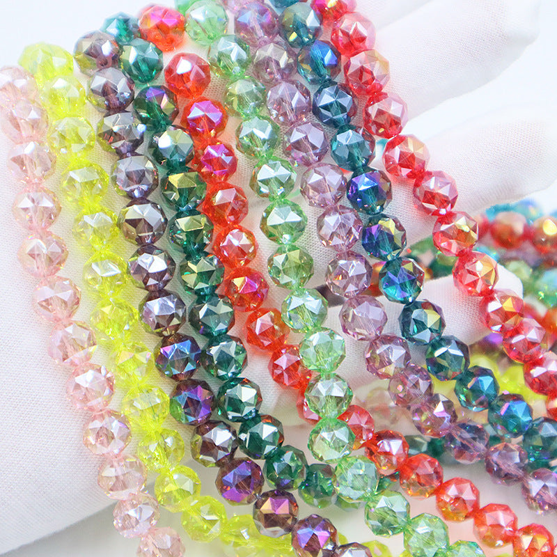 Premium 8mm Round Glossy Glass Beads - Transparent AB Series