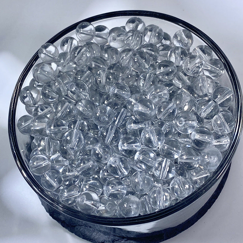 (100pcs)8MM Transparent Jelly Crystals Glass Beads