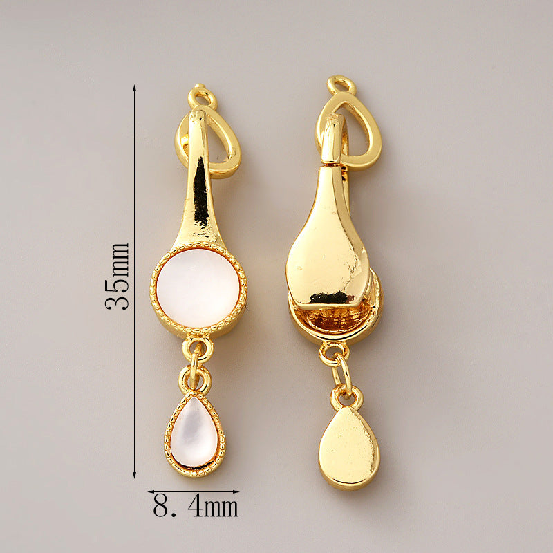 Round Shell Clasp Set - 2pcs