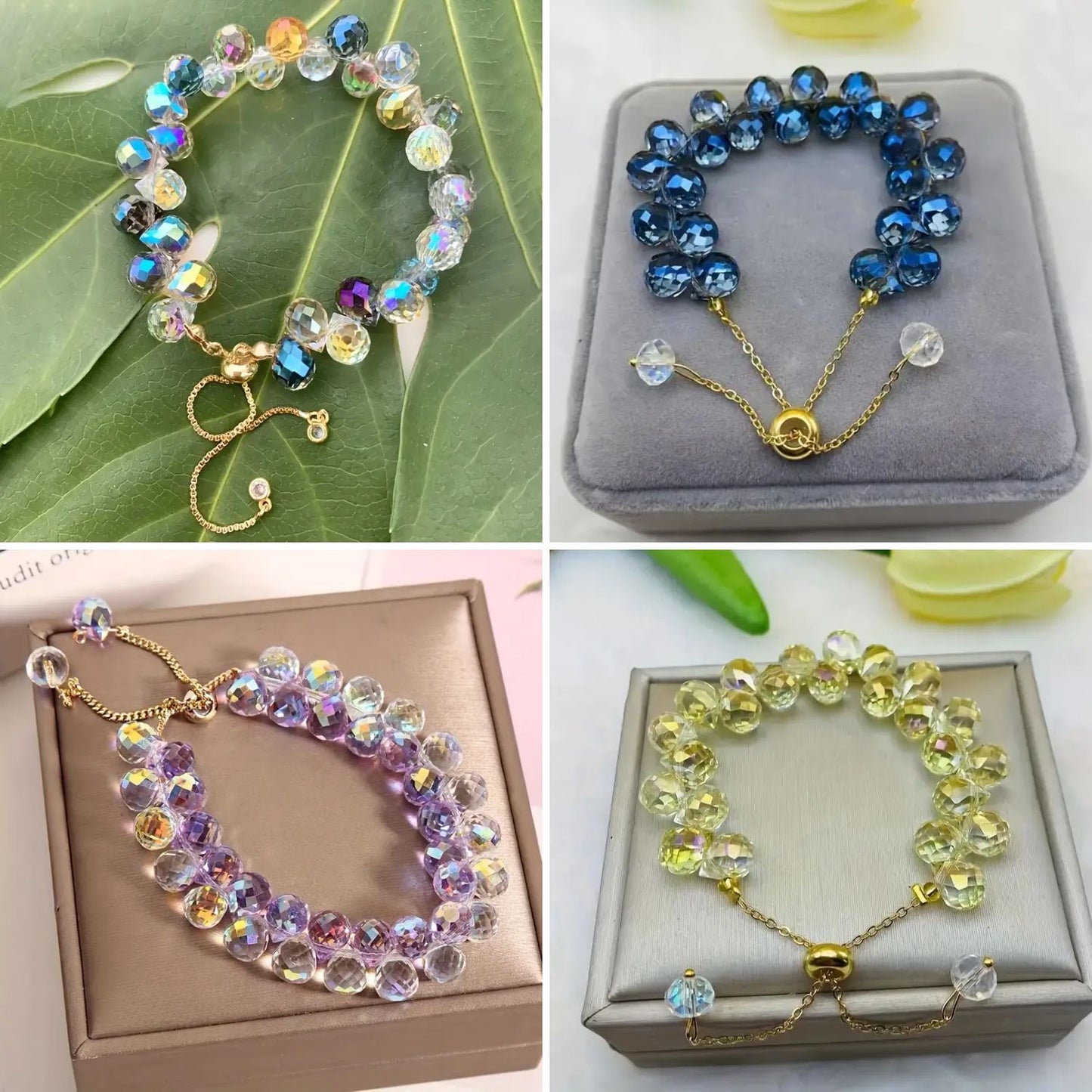 Premium 8MM Teardrop Faceted Beads - Green & Red Family