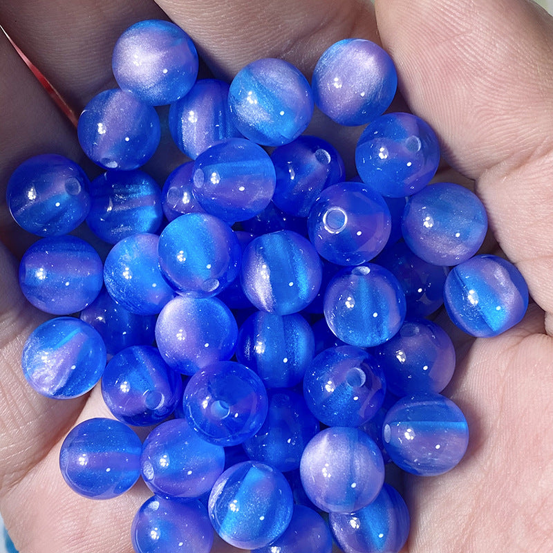 (50pcs)10/12/16mm Frosted Dreamlike Cat's Eye Resin Beads