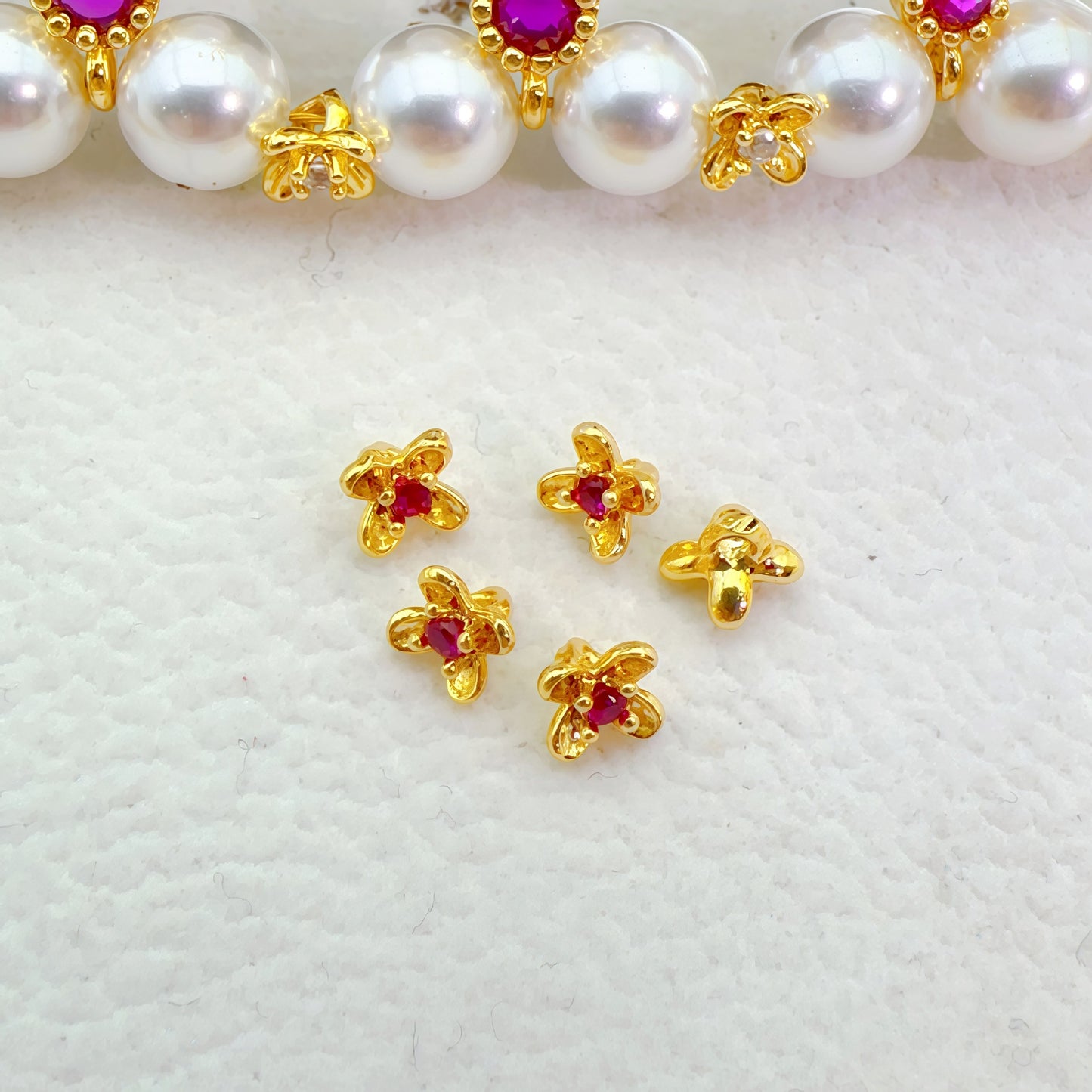(20pcs)Plated Osmanthus Flower Pendant Bead Cap