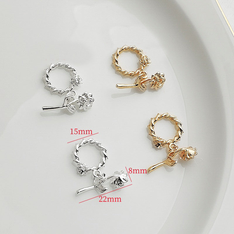 3D Rose OT Toggle Clasp Set/Closure - 5pcs