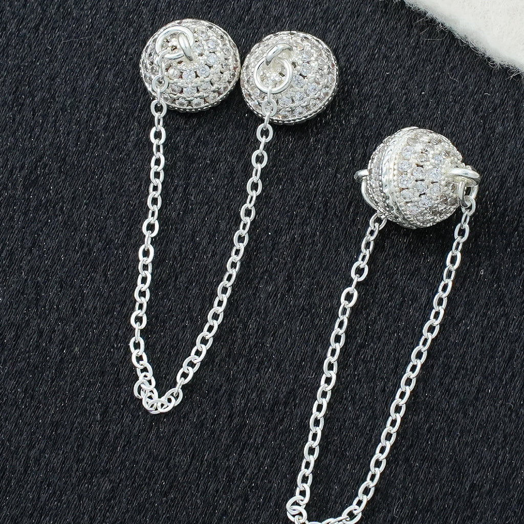 Crystal Ball Magnetic Clasp with Extension Chain