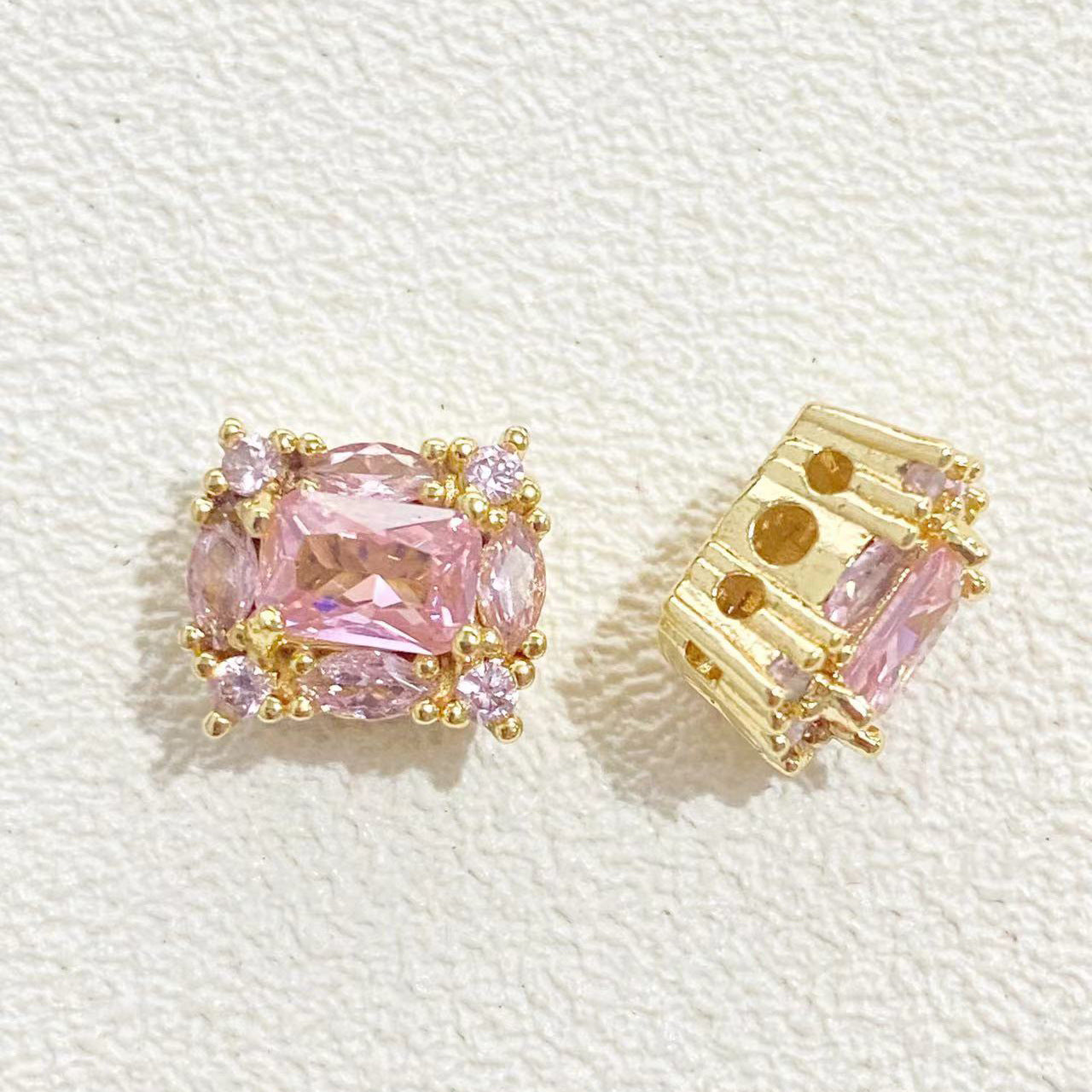 CZs Rectangle Spacer-5pcs