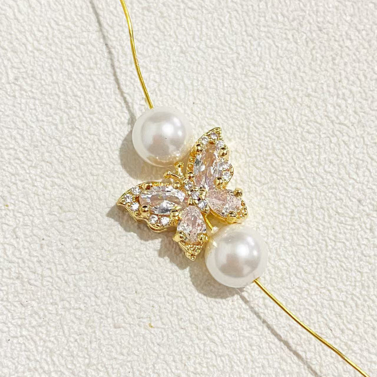 (5pcs)Butterfly CZ Spacer Beads