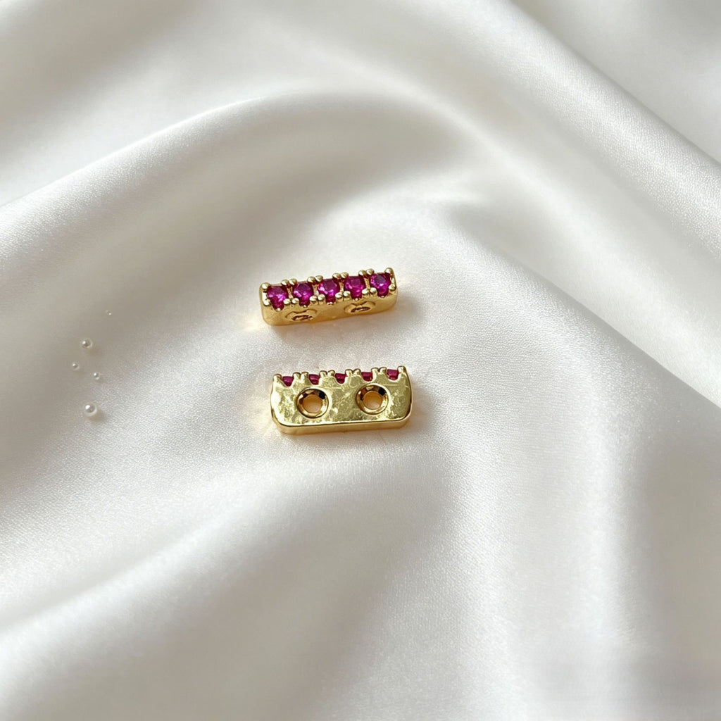 (10pcs)Plated Rectangular Double-Row Spacers