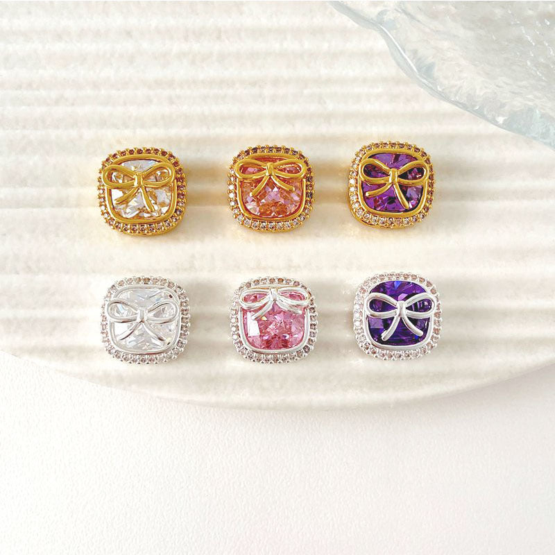 Multi-hole Cube Sugar Bow Spacer Bead