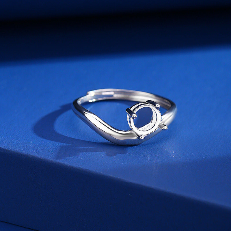 925 Sterling Silver Ring Mount for 6mm Round Diamond