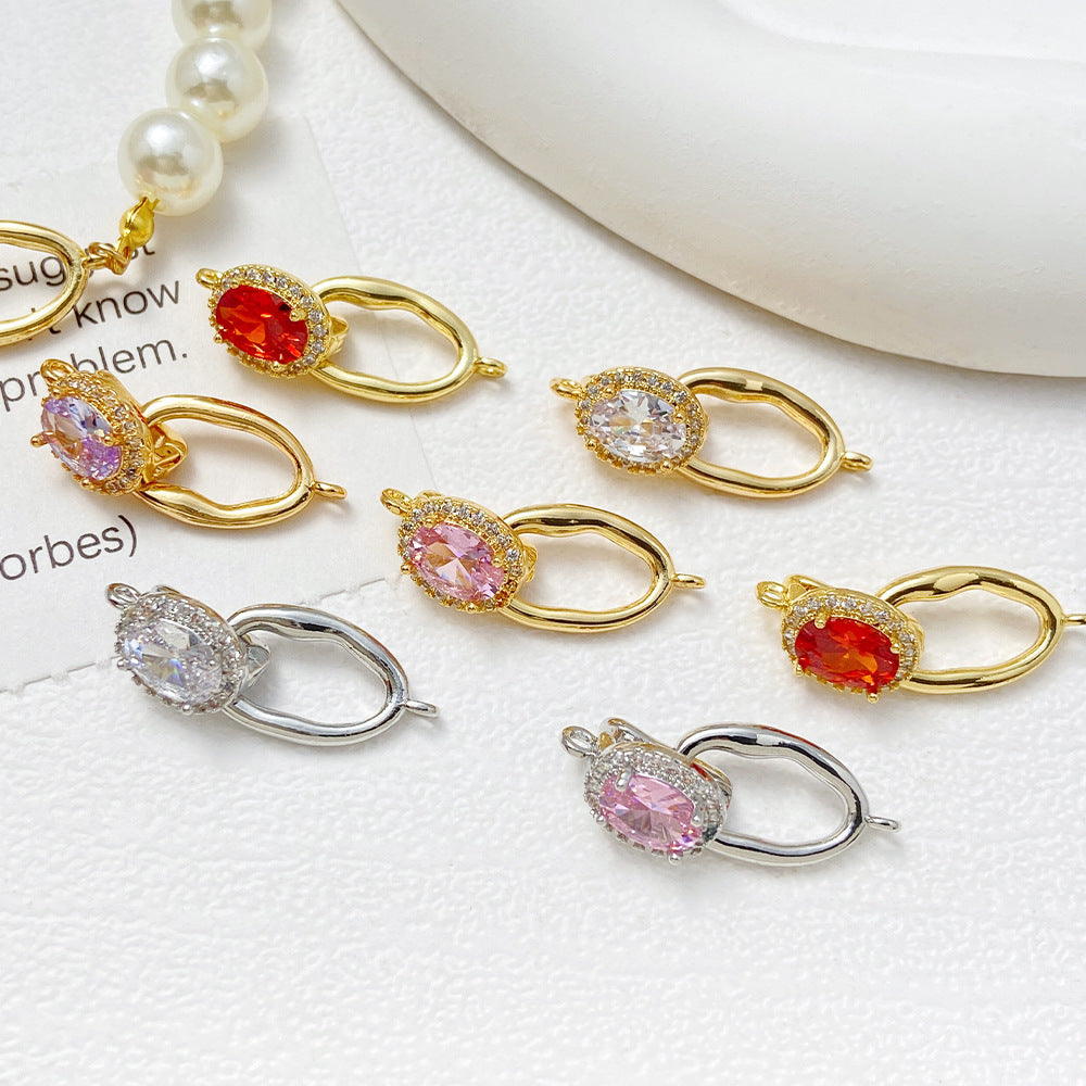 Tarnish-Resistant Figure-8 Baroque Oval CZ Clasp