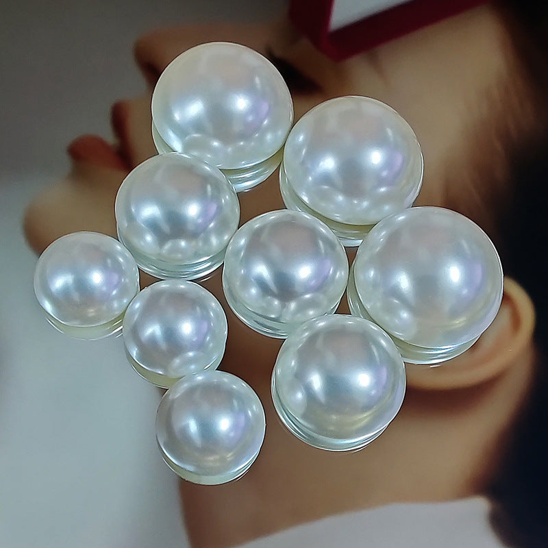 Half-Dome Flatback Pearl - High-Luster, Round, Cold White