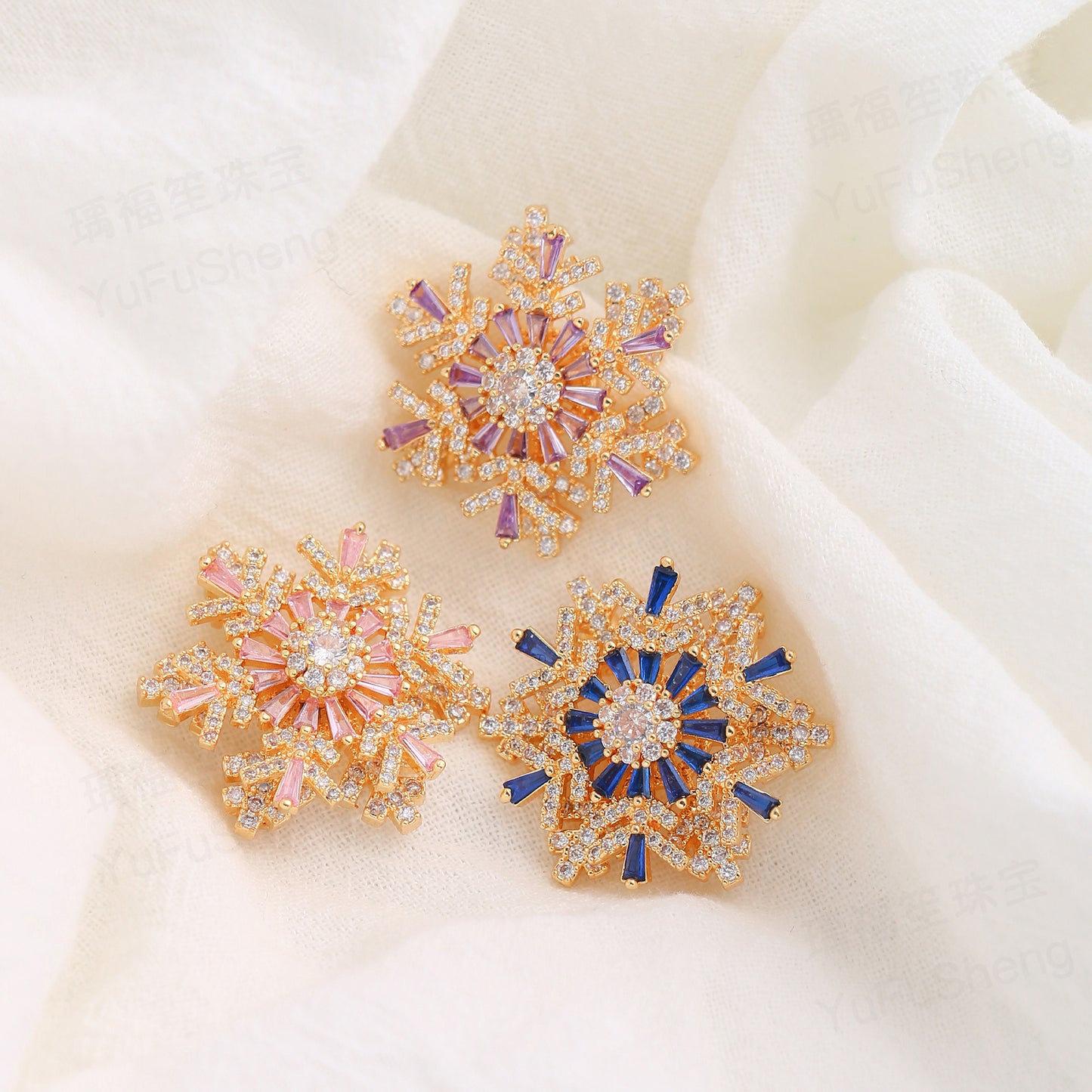 Rotatable Snowflake CZ Spacer