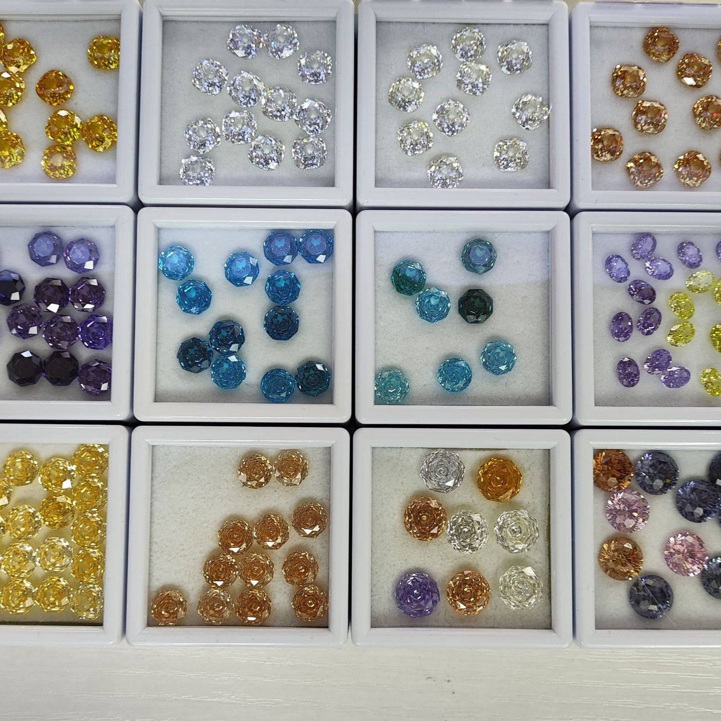 5A 6-10mm Octagonal Open-Back Rose Cut Loose CZ Stone - 2pcs