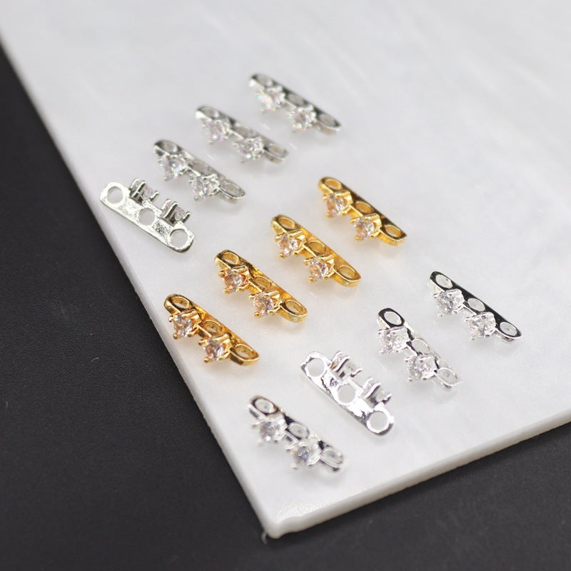 10pcs Three-Row Bracelet Connector Clasp Spacer Bars