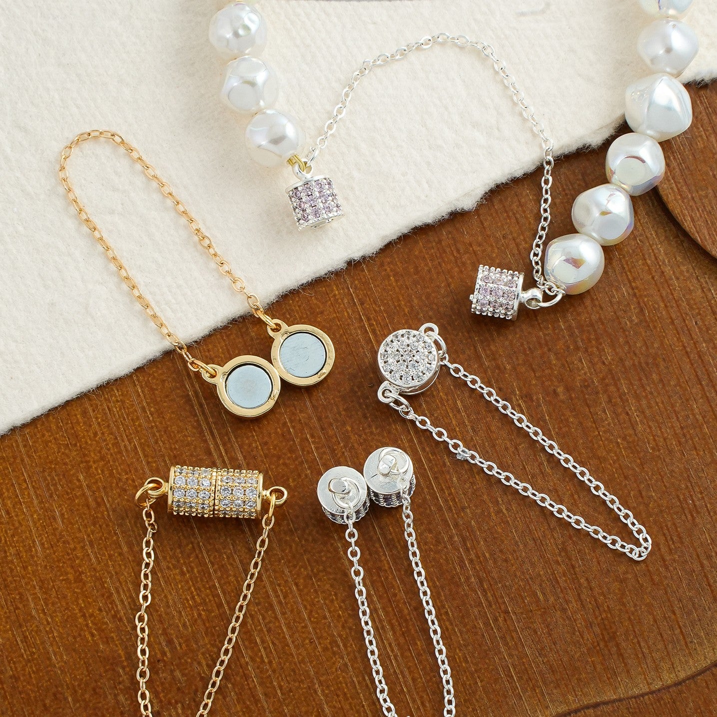 Full Diamond Cylinder Magnetic Clasp