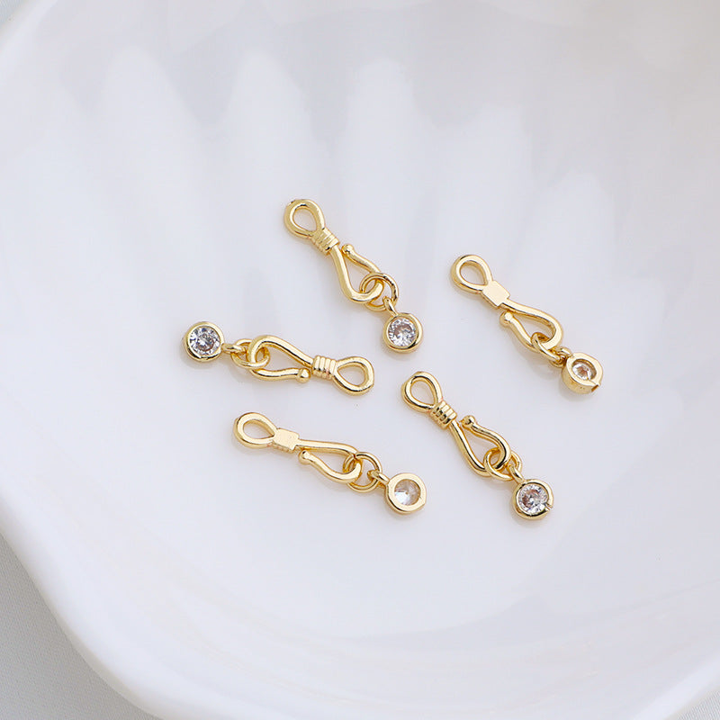S-shape Clasp with Small Zircon-5pcs