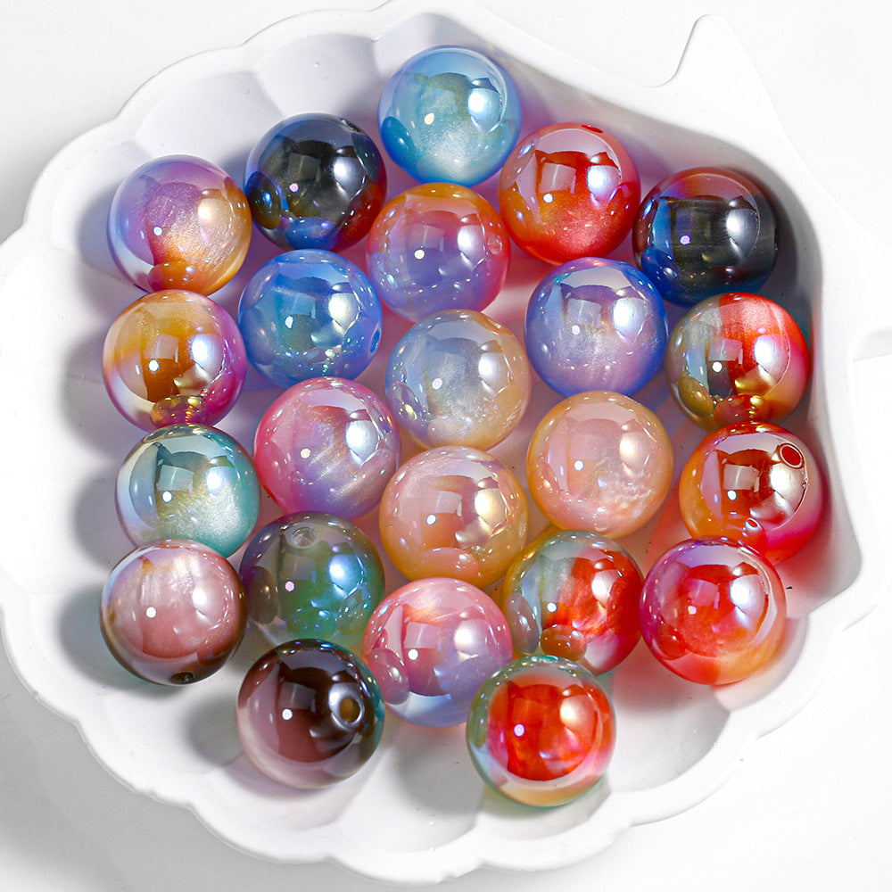 Round Beads - Tri-Color Cloudscape Series