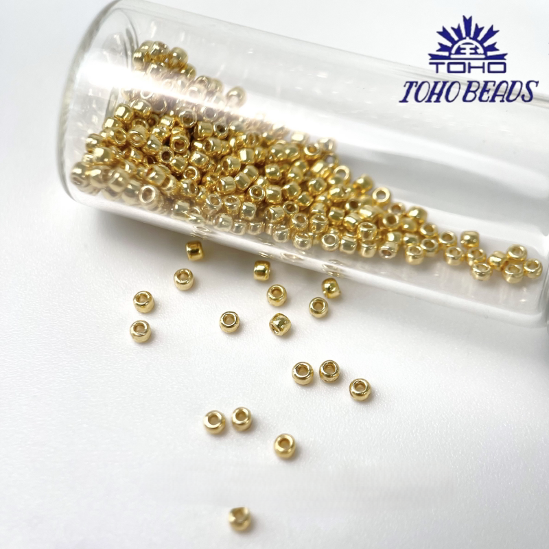 TOHO Seed Beads PF557, Tarnish-Resistant Gold/Silver