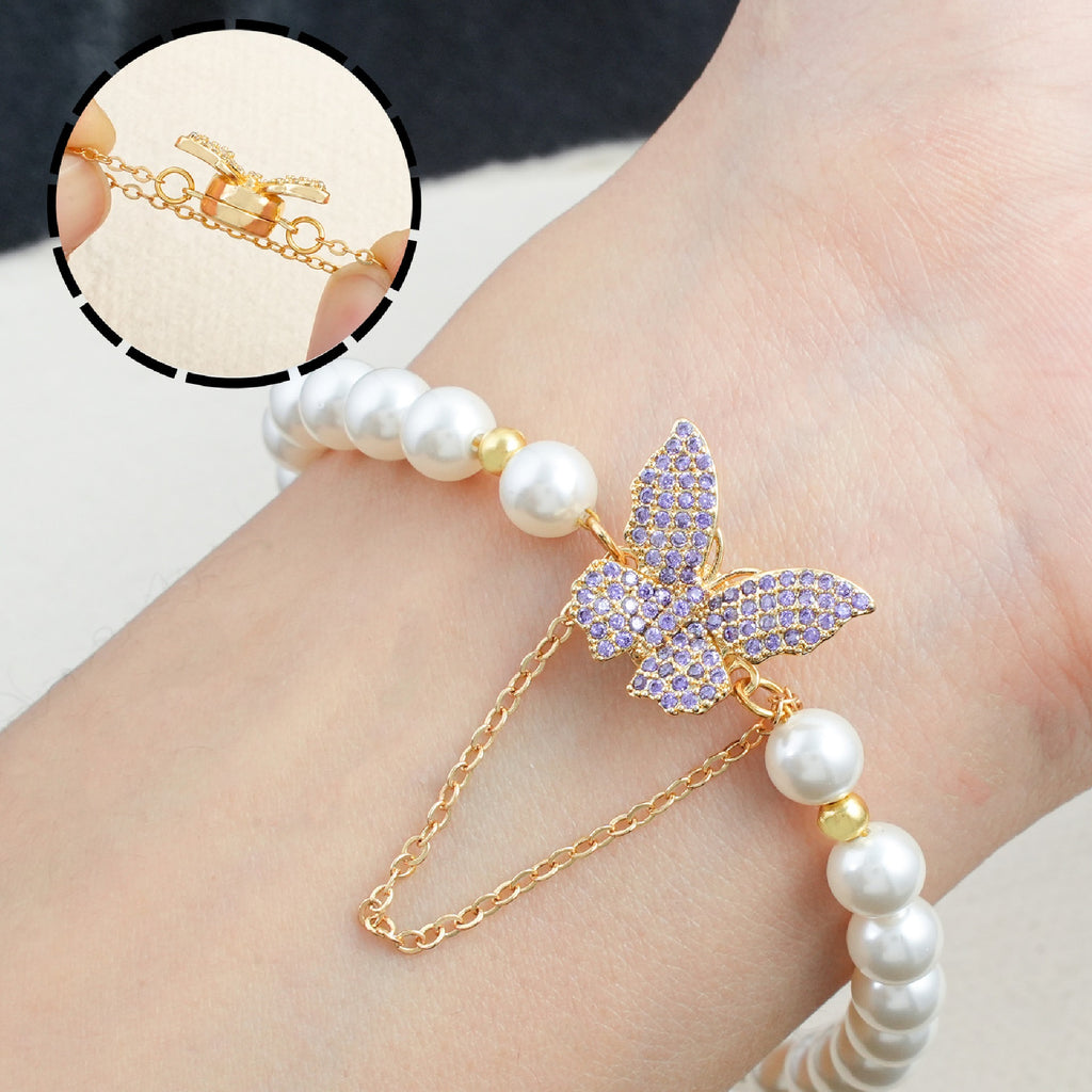 Butterfly Magnetic Clasp Set with Extension Chain