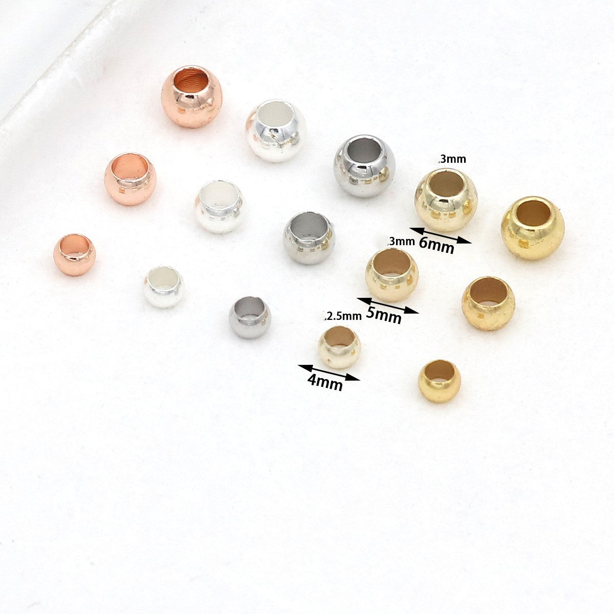 100/500pcs Smooth Spacer Beads