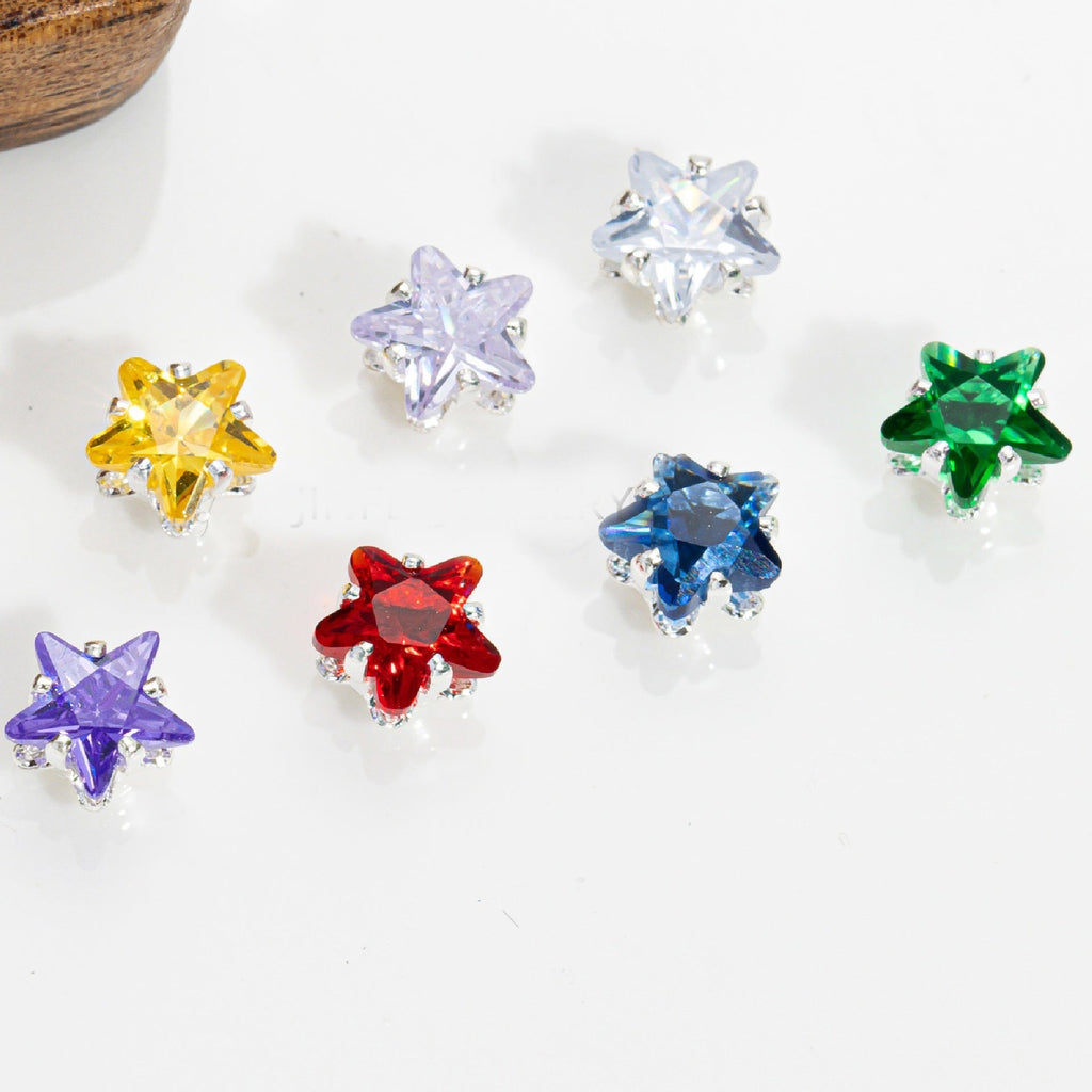 (50pcs)5mm Star Prong-Set CZ
