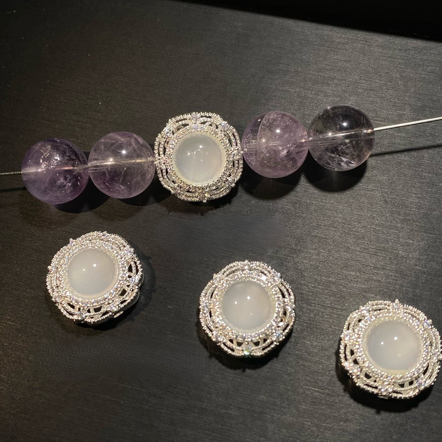 CZ Delicate Glass Bead Cap / Spacer