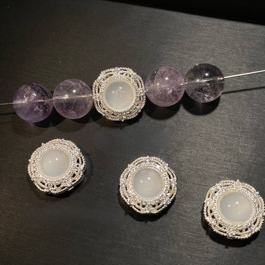 CZ Delicate Glass Bead Cap / Spacer