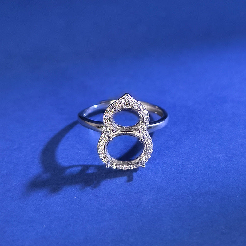 925 Sterling Silver Ring Mount for 7x9mm Oval Gemstone, Minimalist DIY Setting