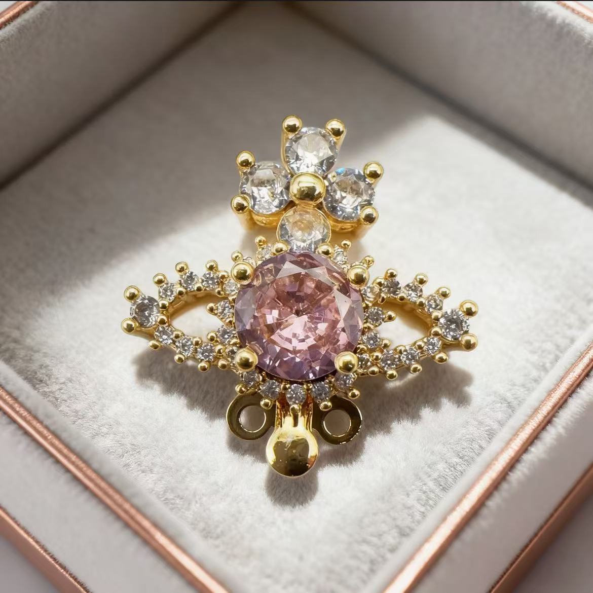 Double-Row End Clasp in Saturn Design