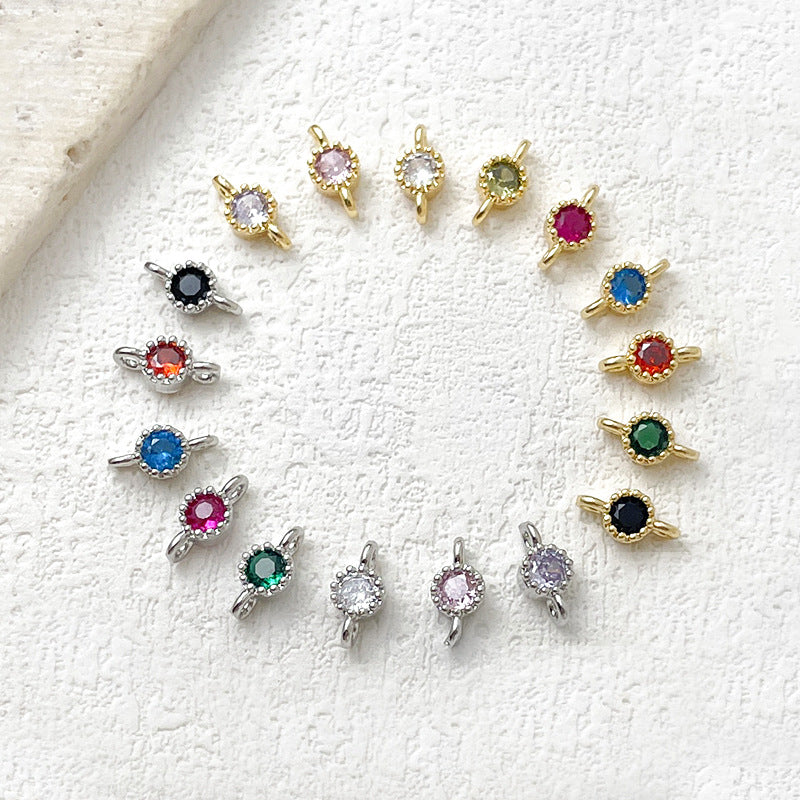 (10pcs)8mm Simple Double-Row Spacers with CZ