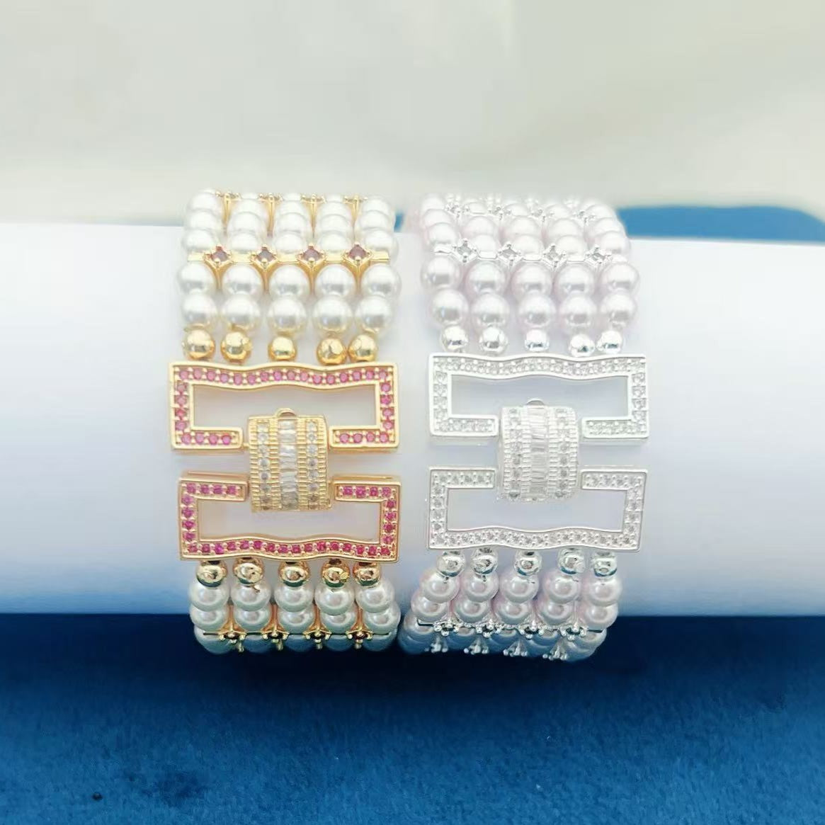 5-Row Gold Plated Clasp for Multi-Strand Jewelry