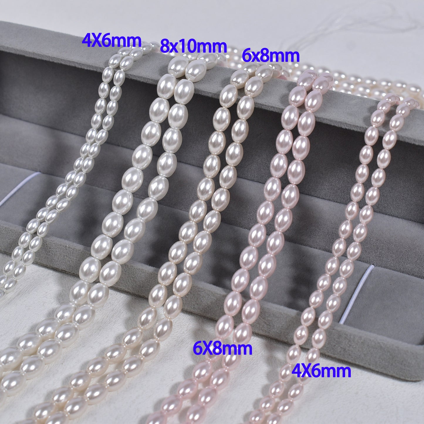 Crystal Oval Pearls, Full-Drilled Beads