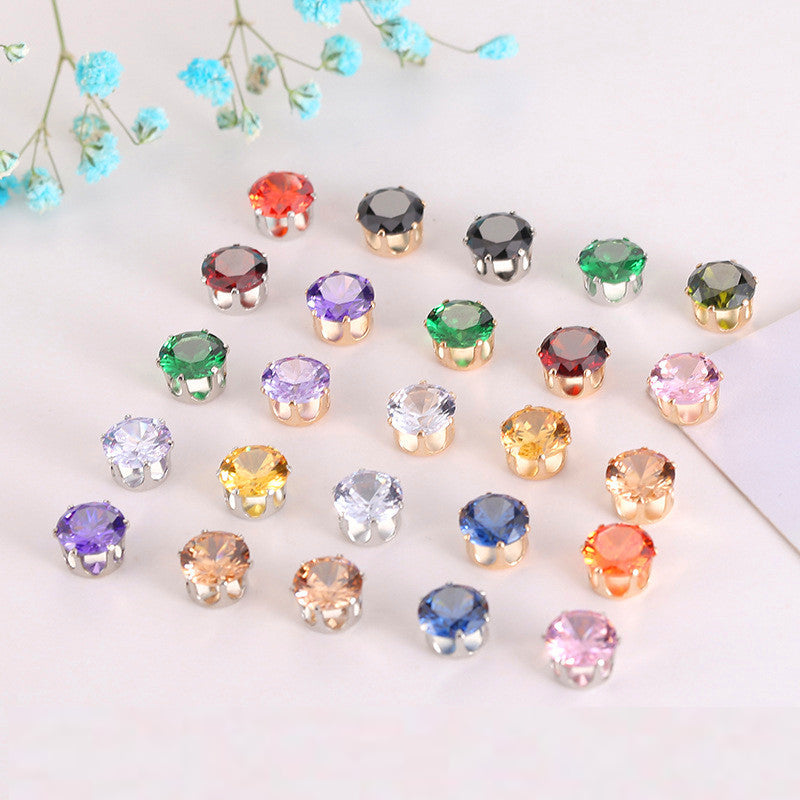 (50pcs)6MM Round Prong-Set CZ