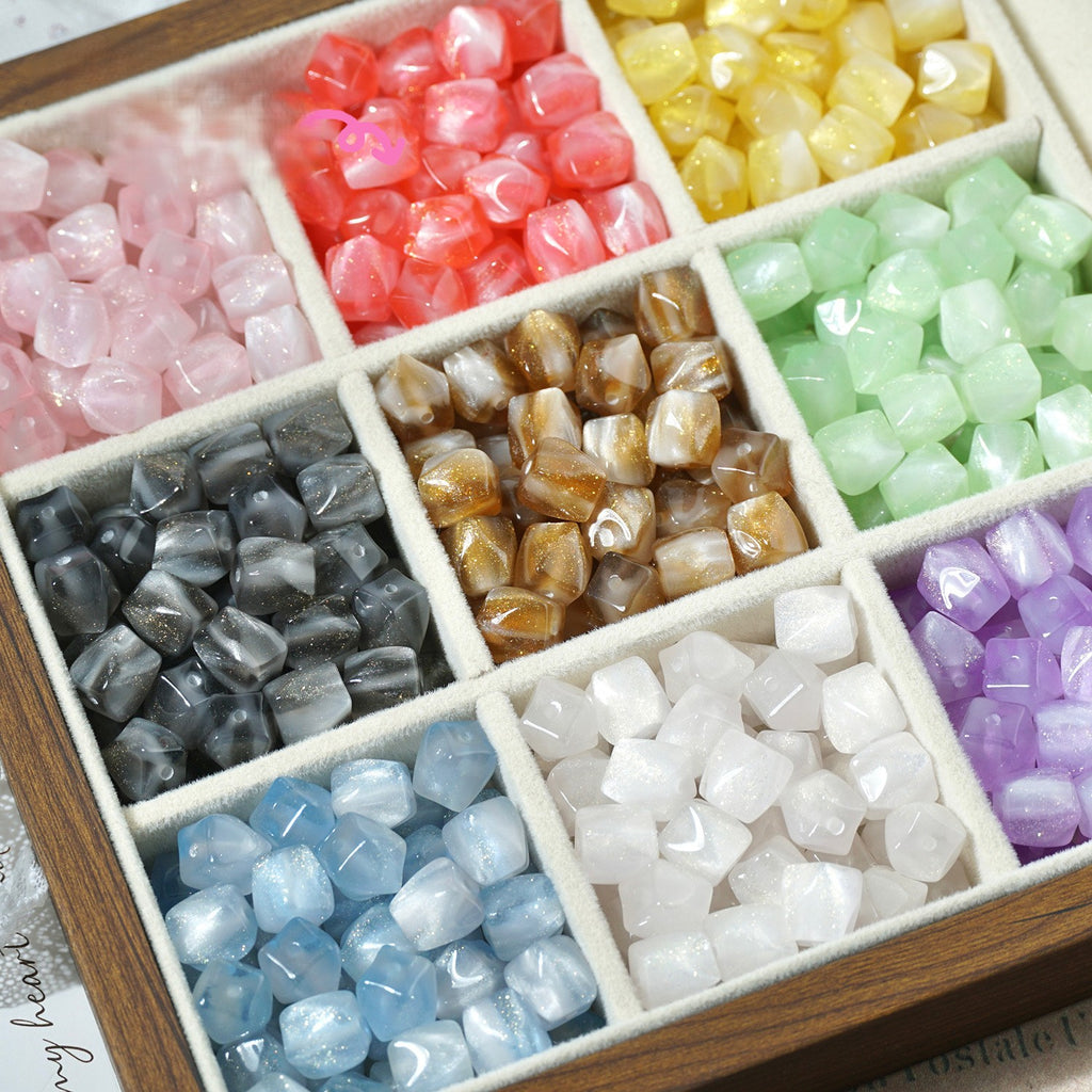 (50pcs)10mm Color Changing Resin Octagonal Pearlescent Thermal Beads