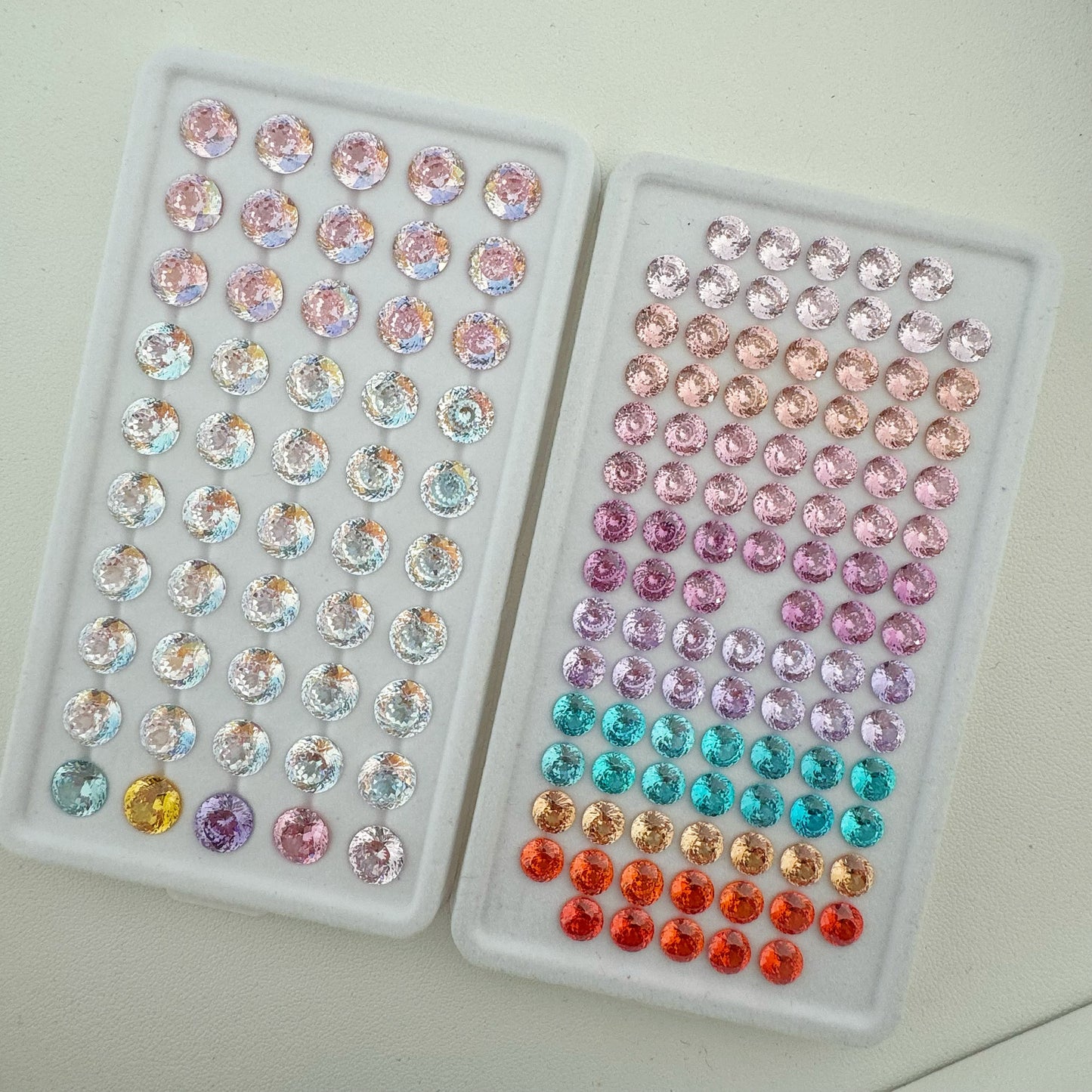 5A 6-8mm Round Coated Nest Cut Loose CZ Stone - 2pcs