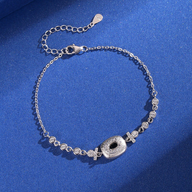 925 Sterling Silver Bracelet Mount for 3x5mm Oval Gemstone, Minimalist Luxury Designer Accessory