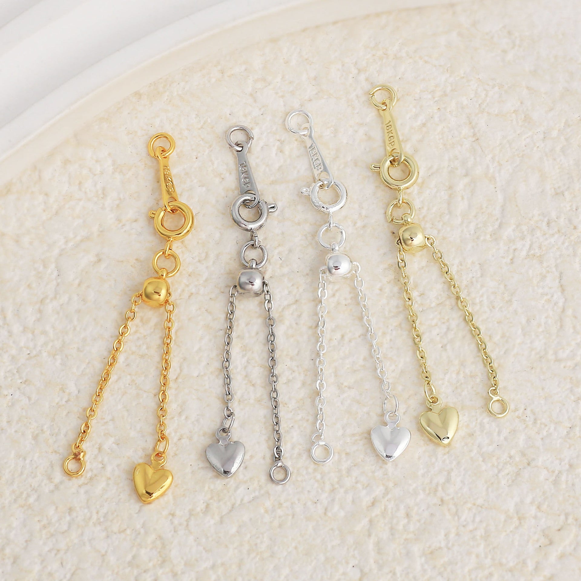 Adjustable Extender Chain Love Heart Clasp