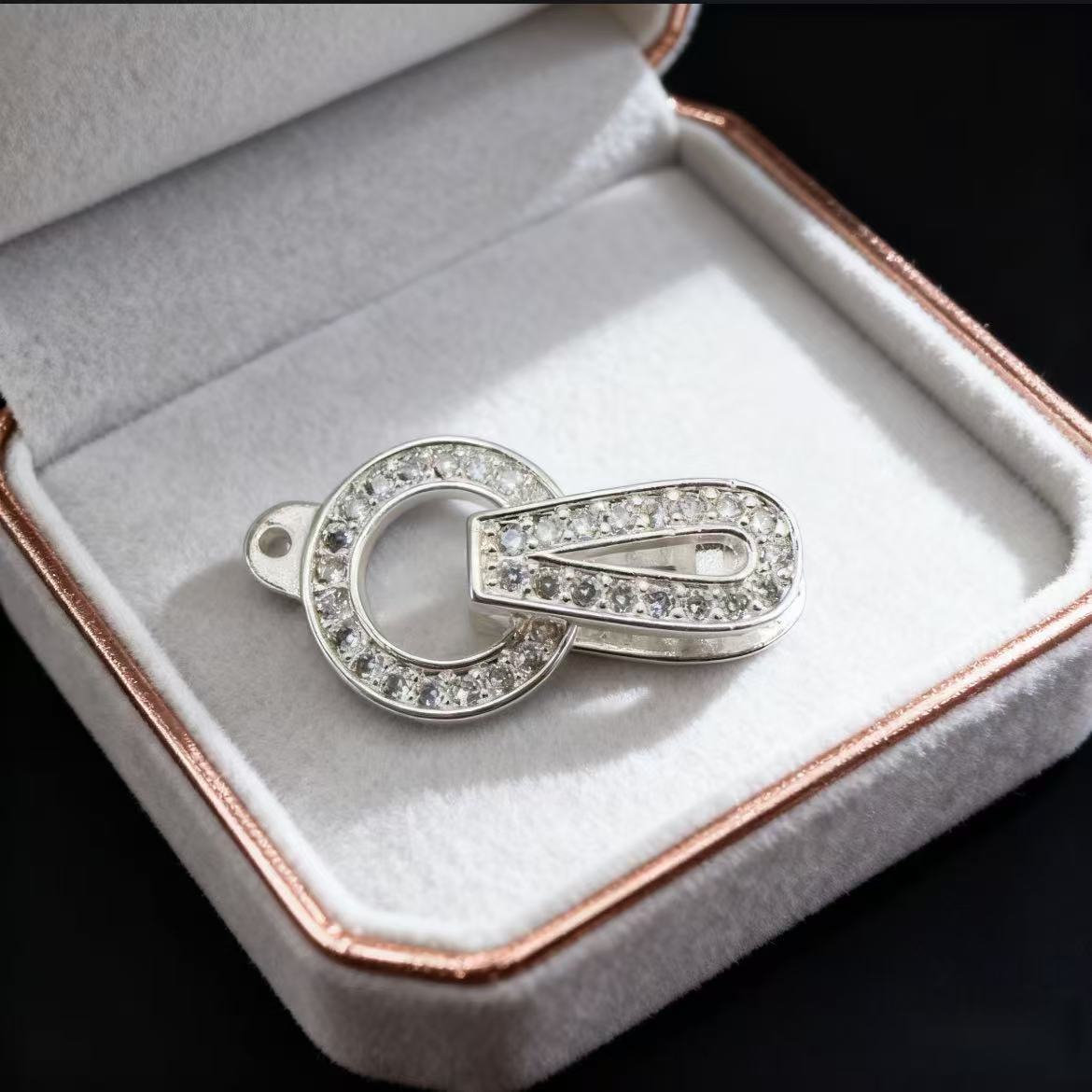 Round CZs Clasp Set - 2pcs